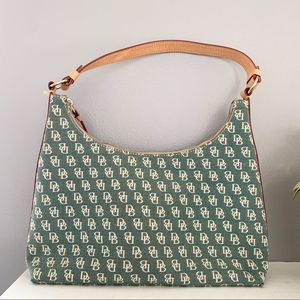 Dooney & Bourke Green and Tan Hobo Bag